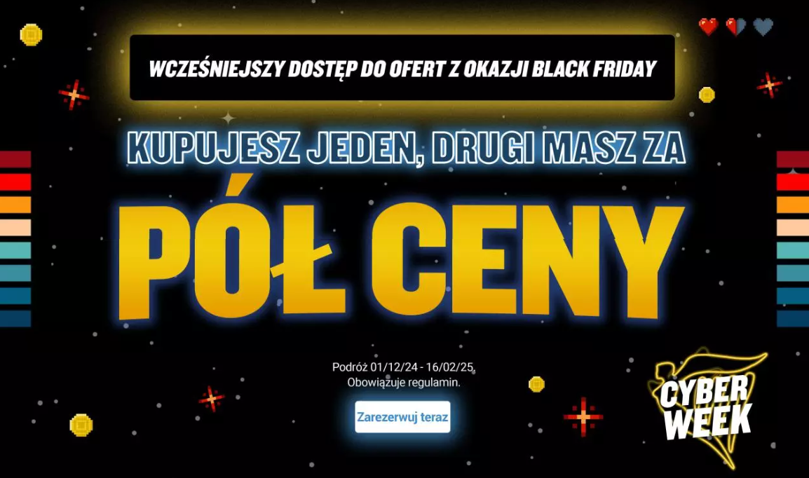 Black Friday w Ryanair: kupujesz jeden bilet, drugi masz za pół ceny!