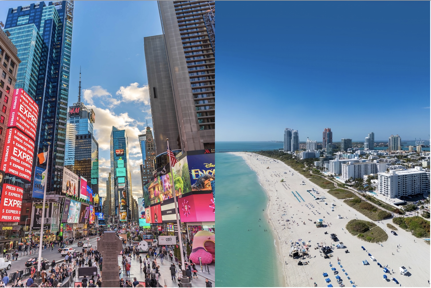 Miasto, które nie śpi i plaże, które kuszą 🏙️🌊 Nowy Jork i Miami z Warszawy za 2073 PLN🌆➡️🌴