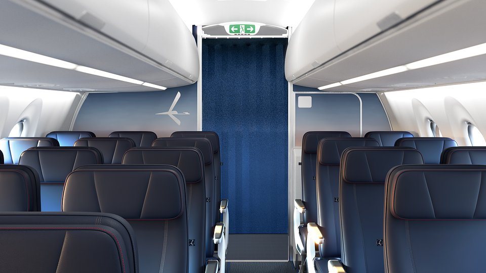 LOT pokazał wnętrza nowych Airbusów A220: większe schowki na bagaż i wygoda już w 2027 roku