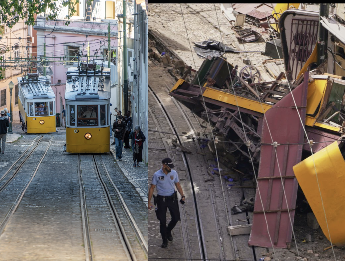 Znamy wstępną przyczynę katastrofy kolejki Elevador da Gloria w Lizbonie. Część miejscowych obwinia turystów
