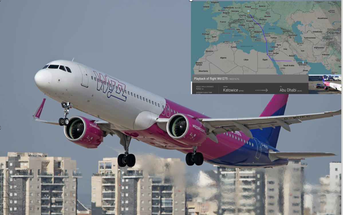 Wizz Air wydłuża czas lotów swoich najdłuższych tras z Polski przez sytuację w Iranie. Będą międzylądowania i przerwy w locie