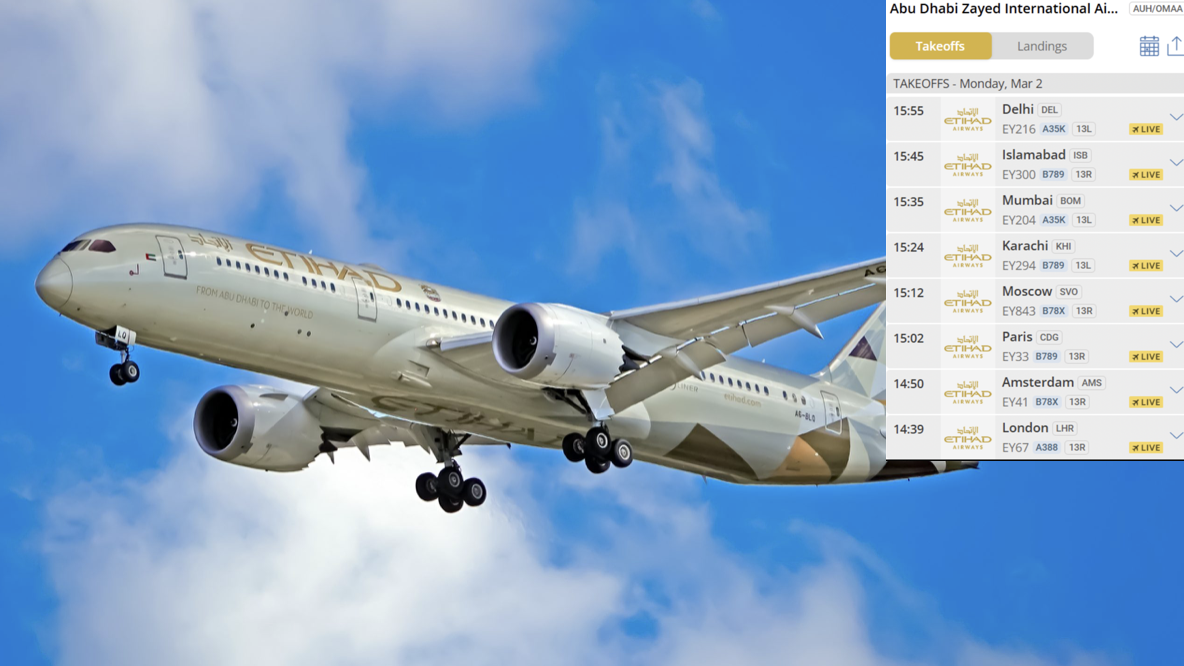 Etihad wznowił loty! Z Abu Zabi wystartowało 8 samolotów, lecą m.in. do Londynu, Paryża i Moskwy