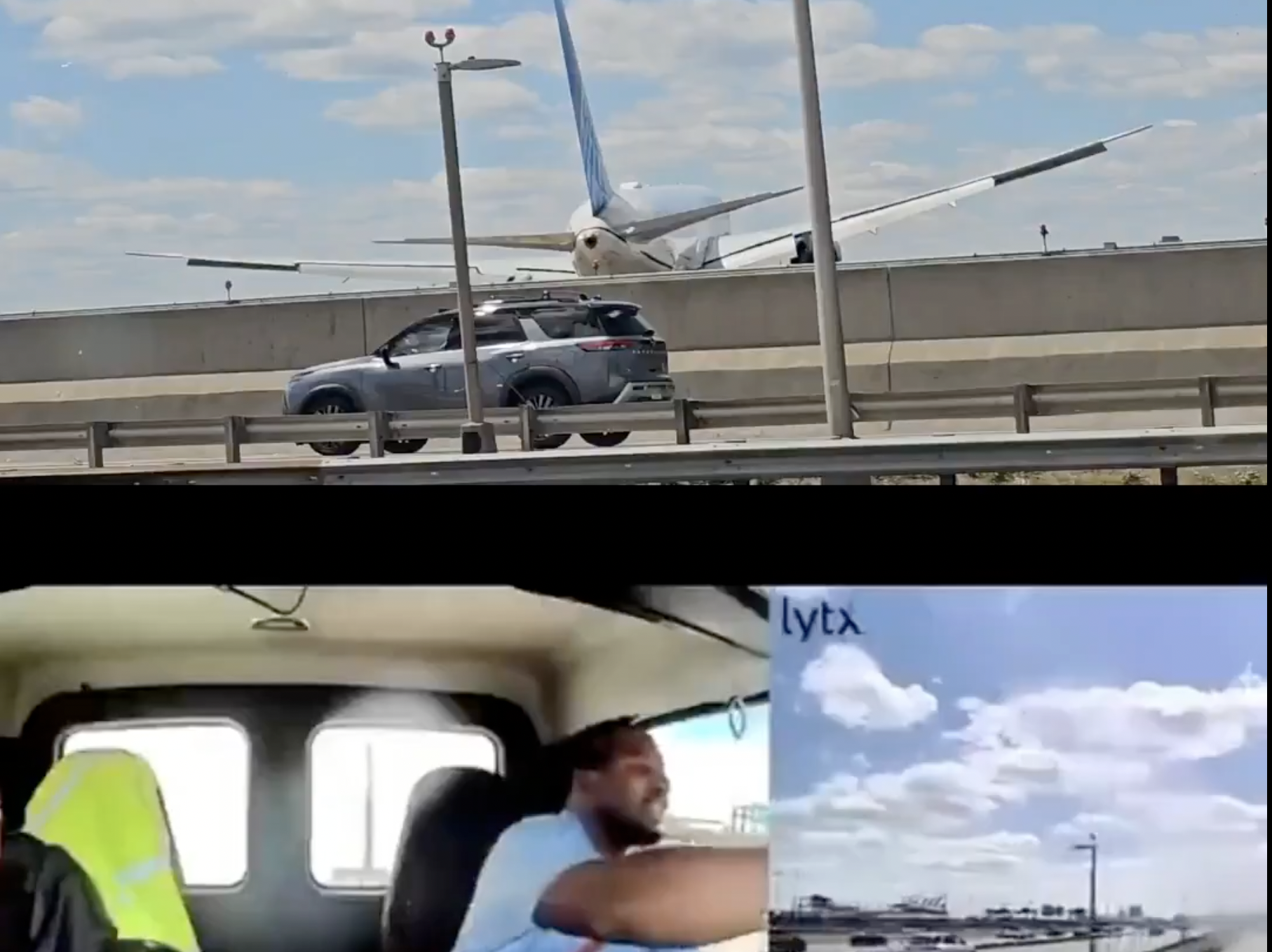 Boeing 767 podczas lądowania uderzył w ciężarówkę na autostradzie oraz latarnię!